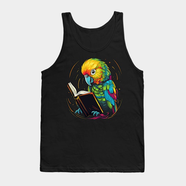 Parakeet Reads Book Tank Top by JH Mart